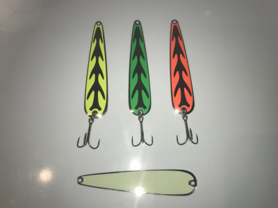 Fluorescent yellow, green, and orange ladder back with super glow